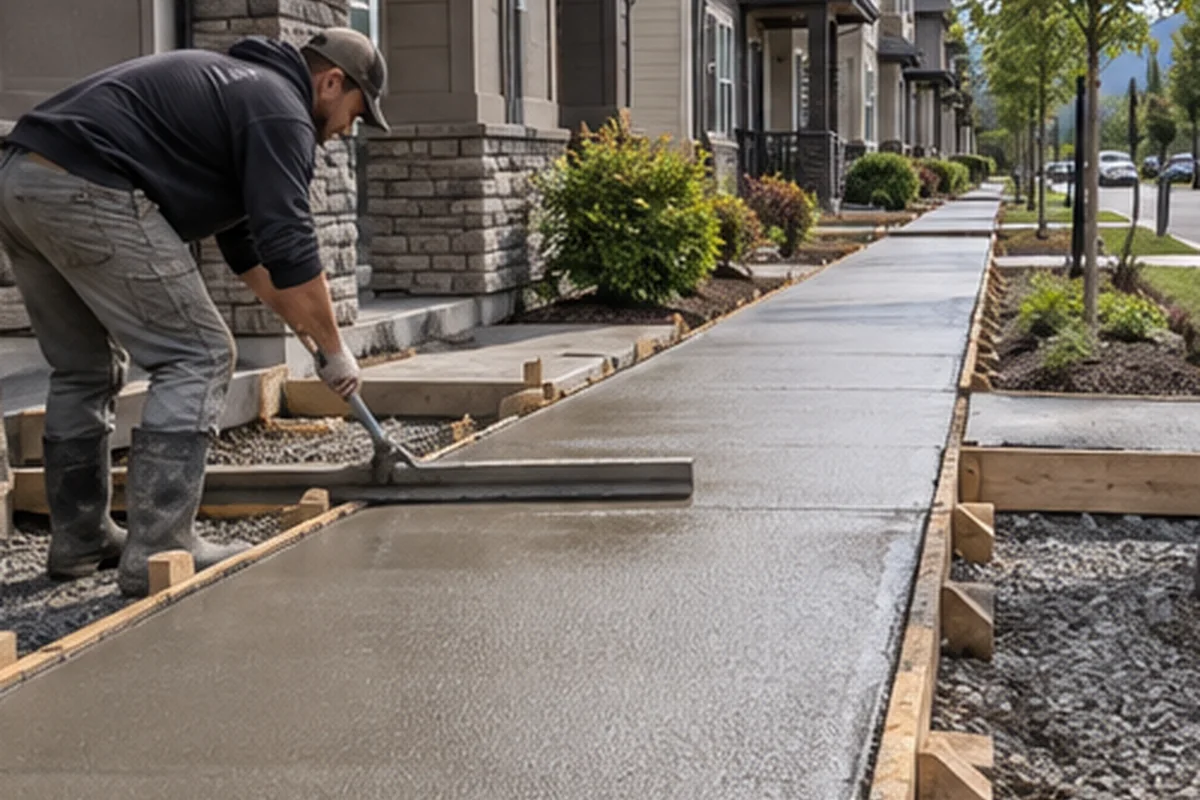 Sidewalks & Walkways active worksite overview in Chilliwack, British Columbia
